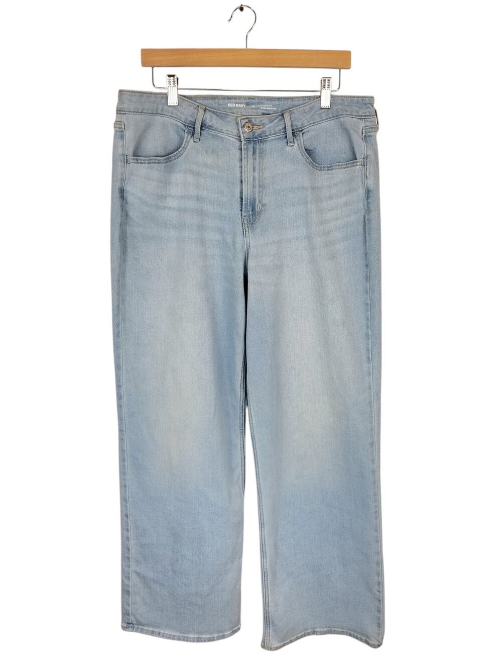 Old Navy High Rise WOW Wide Leg Jeans Light Wash Womens Size 14